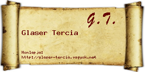 Glaser Tercia névjegykártya